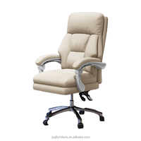Chaise de bureau en cuir véritable ergonomique pour la maison avec accoudoirs réglables pour étudiant