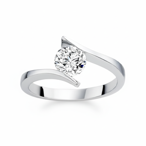 Bague en diamant solitaire rond véritable de 0,30 CT, idée cadeau idéale pour un anniversaire - Product Image 2