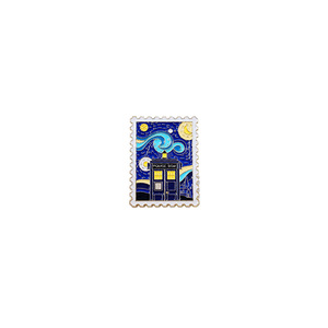 Sello modelado gota insignia nuevo Van Gogh pintura al óleo aleación broche exquisita <span class=keywords><strong>estrella</strong></span> <span class=keywords><strong>Castillo</strong></span> punto regalo al por mayor - Product Image 5