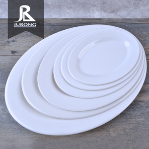 Wholesale white buffet serving dish plastic charger dinner melamine restaurant oval plate