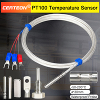 Sensor Suhu Industri Suhu Tinggi -50~200/450℃ Kabel Tahan Air Resistansi Platinum PT100 RTD