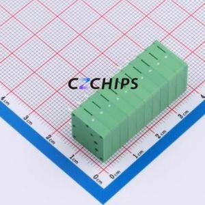 DB241R-3.5-10P-GN Spring Terminal Block Bent Lead Through Hole,P=3.5mm Connector 1x10P 3.5mm Green 10P - Product Image 2