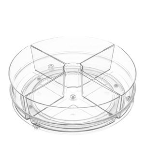 Transparent Plastic Eco-Friendly <b>Makeup</b> Organizer Cosmetic & Jewelry Storage <b>Box</b> with Lazy Susan Rotating Turntable - Product Image 1