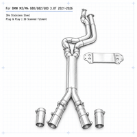 Nouveau design de tuyau intermédiaire de 4 pouces pour BMW M3/M4 G80/G82/G83 3.0T 2021-2026 Boska, échappement à son agressif, tuyau central de 101 mm