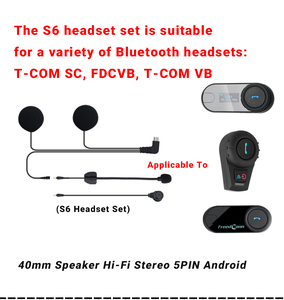 Kit d'accessoires pour interphone de casque de moto S6, micro souple et rigide commutable, ruban adhésif VHB 3M, vis, base à clip Velcro pour <span class=keywords><strong>TCOM</strong></span> SC FDCVB <span class=keywords><strong>TCOM</strong></span> - Product Image 1