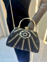 Sacs à main de soirée 2026 tendance, ornés de perles et de strass étincelants, avec poignée en strass, sacs fourre-tout élégants en cristal, sacs à bandoulière carrés à chaîne