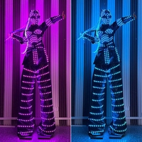 Disfraz de Robot LED RGB con Control Remoto, Recargable, Brillante, para Mujeres, DJ, Espectáculos, Desfiles, Baile, Eventos, Fiestas