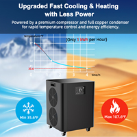 Custom 1hp bagno di ghiaccio macchina refrigeratore d'acqua cedro vasca ad immersione fredda con Chiller e filtro OTA Wifi telecomando raffreddamento ad acqua Chiller