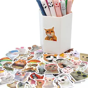 10/50/100 Uds. Pegatinas divertidas de gatos, calcomanías bonitas de dibujos animados, juguete, papelería, guitarra, teléfono, bicicleta, portátil, equipaje, coche, grafiti, pegatinas para niños - Product Image 5