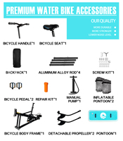 Vélo aquatique gonflable léger et portable Lumark, vélo aquatique à pédales détachable pour la remise en forme aquatique en plein air