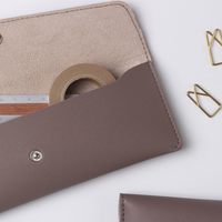 Étui à crayons multifonctionnel en cuir PU, pochette à stylos tendance, grande capacité, pour ranger règles, crayons et gommes