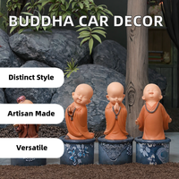 Statue de Bouddha minimaliste, ornement zen abstrait pour la décoration de la maison et de la voiture, art déco, artisanat en résine, figurine de moine, décoration religieuse