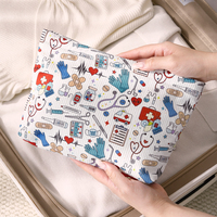 Sac de toilette en velours côtelé pour femmes, grande capacité, organiseur de maquillage, pochette à rouge à lèvres, sac de maquillage portable