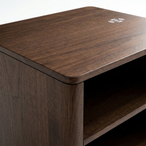 Commode latérale de luxe en bois de burl sur mesure |   Armoire de chevet en MDF et métal avec trois tiroirs pour appartement, hôtel, chambre à coucher - Product Image 4