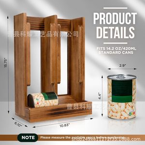 Organisateur de bureau en bois à double compartiment, support de rangement alimentaire en bois massif pour l'organisation de la cuisine - Product Image 3