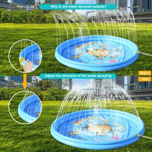 Tappetino da gioco Splash all'aperto 59 pollici giocattoli d'acqua per bambini per 1 2 3 4 5 anni ragazzo <span class=keywords><strong>e</strong></span> ragazza, giocattoli gonfiabili per piscina con Pad per irrigatori - Product Image 3