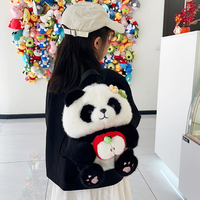 Sac à dos en peluche Panda de dessin animé pour enfants, jouets en peluche personnalisés créatifs, adorables animaux en peluche Panda, sac d'école