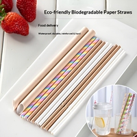 Pailles en papier biodégradables écologiques de qualité alimentaire, emballées individuellement pour les fêtes, pour limonade, thé au lait, fines et épaisses