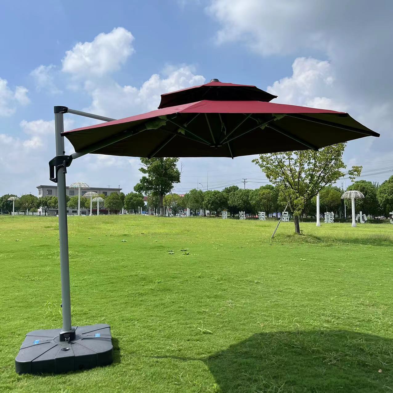 Parapluie dôme bourgogne (avec lumière)