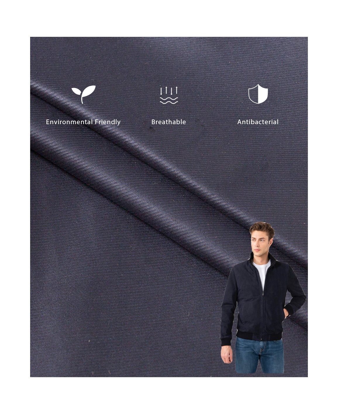 Micro Fiber Twill Woven Recycled Suede Fabric for Garment