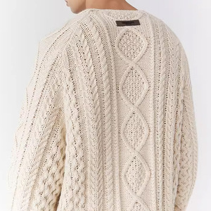 เสื้อสเวตเตอร์ผ้าขนแกะขนปุยลายทางแบบสวมศีรษะหรูหราให้ความอบอุ่นในฤดูหนาวออกแบบได้ตามต้องการ - Product Image 3