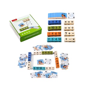 Nouveau jeu de mathématiques interactif en bois Montessori à 24 points, jeu éducatif cognitif, cartes <span class=keywords><strong>PK</strong></span>, jouets pour enfants - Product Image 1