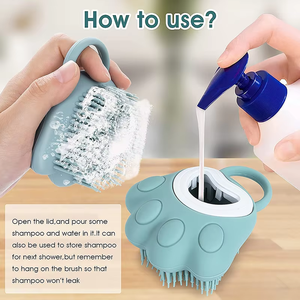 Silicone Pet <b>Bath</b> Brush <b>Dog</b> Spa Massage Comb <b>Dogs</b> Cats Shower Hair Grooming Combs <b>Dog</b> Cleaning Brush Pet Supplies - Product Image 4