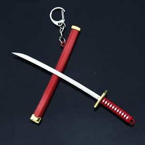 Huit couleurs Roronoa Zoro épée 15cm porte-clés femmes hommes <span class=keywords><strong>Anime</strong></span> couteau fourreau <span class=keywords><strong>Sabre</strong></span> neige couteau porte-clés Katana - Product Image 2