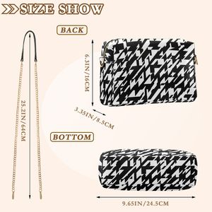 Custom Houndstooth <b>Leather</b> Crossbody Bag for Women Small <b>Purse</b> with Chain Strap Wholesale Shoulder Bag for Work Shopping - Product Image 3