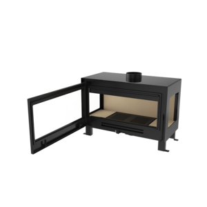 NUEVA LLEGADA R1103A 10.9KW Diseño Simple moderno Estufa de <span class=keywords><strong>leña</strong></span> para interiores <span class=keywords><strong>Chimenea</strong></span> Estufa de <span class=keywords><strong>leña</strong></span> con 3 vidrios laterales - Product Image 4