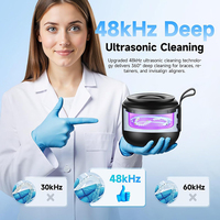 Meilleures ventes : Nettoyeur de prothèses dentaires électrique sans fil 48 kHz 200 ml, nettoyeur ultrasonique pour appareils dentaires avec 3 modes