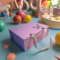 Boîte en papier personnalisée couleur unie avec nœud pour foulards, chapeaux, colliers, cadeaux, type tiroir, avec éponge universelle et poignée en aluminium