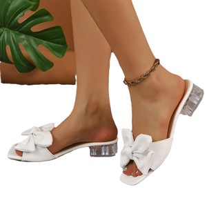 รองเท้าส้นเตี้ยประดับโบว์คริสตัล ดีไซน์หรูหรา สไตล์ลำลอง รุ่นใหม่รับซัมเมอร์ ไซส์ 43 - Product Image 5