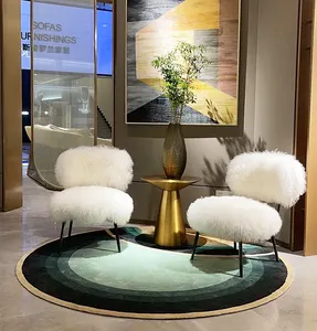 Las sillas de ocio de lana blanca populares de estilo italiano se pueden colocar en cualquier lugar de casa o en una silla única pública