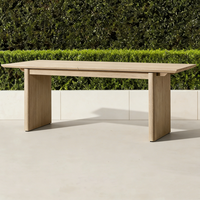 Ensemble de salle à manger d'extérieur en teck moderne, résistant à l'eau, durable, pour jardin, villa, cour, hôtel, table et chaises d'extérieur