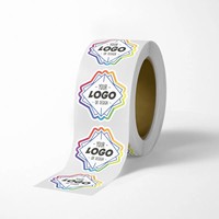 Étiquettes autocollantes rondes personnalisées avec logo brillant, imperméables, écologiques et réutilisables pour l'impression sur papier en rouleau