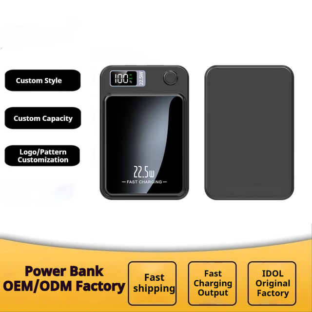 Mini Ultra Slim Plastic Portable Power Bank with Magnetic Wireless Charging PD20W Fast Charging 10000mAh Li-Polymer Battery Gift