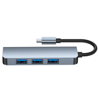 CY068 Accessoires pour ordinateur portable Mac-book, station d'accueil USB-C vers USB 3.0+2.0 4 ports en alliage d'aluminium, en stock, gris sidéral