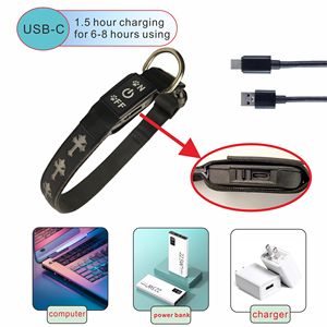 Hot Selling Comfortable Rubber Polyester Webbing 3D <b>Dog</b> Paw Pattern USB Rechargeable Pet LED <b>Collar</b> - Product Image 5
