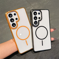 Coques de téléphone transparentes antichoc avec charge magnétique sans fil pour Samsung Galaxy S26 Ultra S25 S24 A57 A37, coque arrière rigide transparente