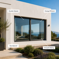 Fenêtre coulissante moderne en PVC-U à double vitrage horizontal, insonorisée et écoénergétique, certifiée Energy Star