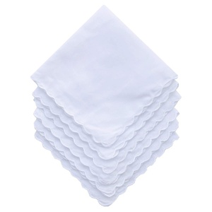 <span class=keywords><strong>Pañuelo</strong></span> Blanco Liso con Bordes Festoneados, Estilo Europeo Americano, <span class=keywords><strong>Pañuelo</strong></span> Cuadrado, Se Puede Decorar con Diseños Pintados a Mano o Bordados - Product Image 4