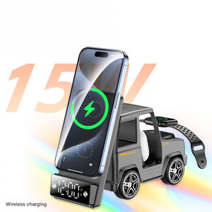 Автомобильная Беспроводная подставка для зарядного устройства G63 с Bluetooth-динамиком-Настольный органайзер 6 в 1 и быстрая зарядка 15 Вт, идеальный промо-подарок - Product Image 2