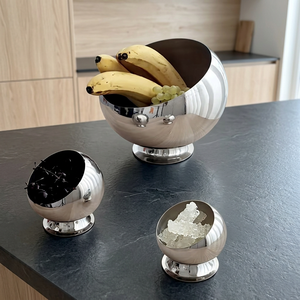 Juego de 3 Fruteros Decorativos de Acero Inoxidable con Base de Pedestal para Frutas, Nueces, Dulces, Bocadillos y Decoración de Mesa para el Hogar - Product Image 3