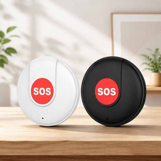 Tuya WiFi SOS Emergency Button Smart Wireless Panic Button with Lanyard USB Type-C Charging Built-in 400mAh Rechargeable Battery