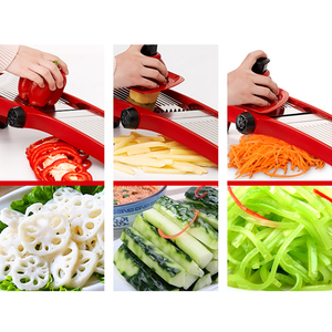 Coupe-légumes manuel multifonctionnel tout-en-un en acier inoxydable, râpe à aliments, mandoline, trancheuse sûre - Product Image 5