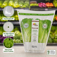 Sacs d'emballage transparents trapézoïdaux pour légumes, personnalisables avec logo, manchons alimentaires pour laitues, pour l'emballage de produits frais