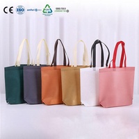 Sac en non-tissé doux au toucher avec motif personnalisé, poignée cousue, sac de shopping pour l'emballage d'échantillons cosmétiques