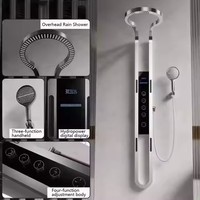 Meilleures ventes Douche de tête à effet pluie or brossé Ensemble de douche à affichage de la température par LED Panneau de douche à jet massant
