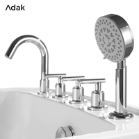Baignoire autoportante rectangulaire en acrylique Adak WB-8035 avec drain, portable, écologique, garantie 5 ans, nettoyage facile, profonde